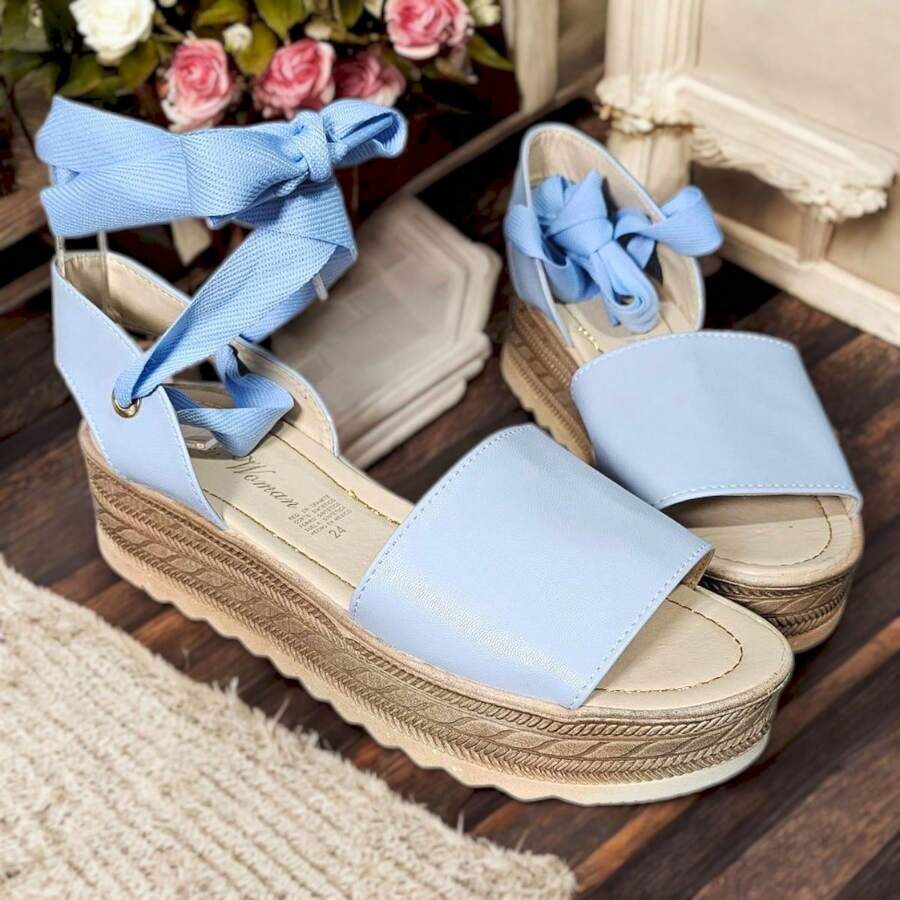 Lady Alison Plain Sandal With Casual Platform For Women - 天藍色 - 查看 1