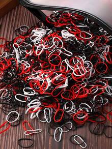 1000 个/包一次性弹性发圈，用于发型设计、装饰和日常休闲使用，适合所有季节、休闲、发饰、独立日、7 月 4 日马尾辫固定器发圈发圈橡皮筋发圈发绳、发球 - 無色 - 查看 5