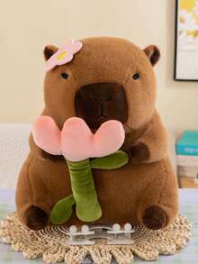 毛绒水豚玩偶，逼真卡通毛绒水豚玩偶，柔软毛绒玩偶，儿童完美礼物，生日派对、圣诞节、新年、情人节、家居装饰