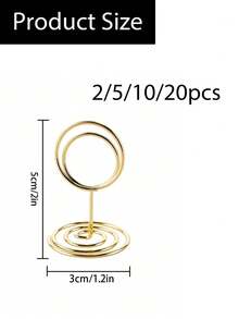 2 件/5 件/10 件/20 件 - 桌牌架、优质迷你桌号架、卡片架、金属丝照片架、装饰品、婚宴、派对、生日、桌面中心装饰、周年纪念派对（金色） - 金色 - 查看 2