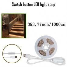 1条100-2000厘米/39.37-787.4英寸2835暖白光LED灯带，带501按钮开关，USB供电，适用于家居装饰、节日派对、生日、卧室、衣柜等。 - Switch button LED light strip - 查看 17