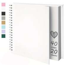 1 Peça Álbum de Fotos Scrapbook DIY de 7x7 Polegadas, Papel Kraft em Branco, Scrapbook com 20 Folhas, Livro de Memórias para Casamento, Família, de Volta às Aulas, Suprimentos Escolares