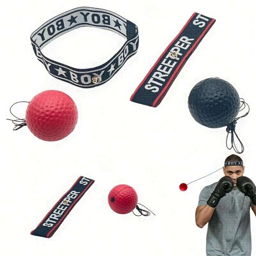 Head-Mounted Reaction Training Ball, Boxing Speed Ball + Combat Dodging Training, Home-Use PU Foam Punching Bag, MMA Agility Training Equipment, Gym, Sport, Gym, Home Exercise, Sport Accessories, Gym Accessories, CrossFit Accessories - Multicolor - View 1