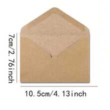 100个/50个/20个/1个牛皮纸迷你信封，棕色牛皮纸信封适用于礼品卡和名片 [10.5厘米 X 7厘米] - 牛皮色 - 查看 12