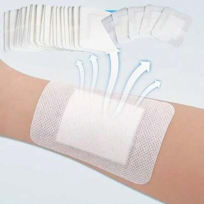 20 片装透气无菌绷带敷料垫，带棉质衬里，透气卷边纱布垫，防护贴片健身房配件