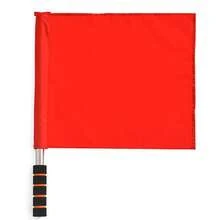1 Running Race Starting Flag - Red Signal Flag, Stainless Steel Hand Flag, Sponge Handle, Track And Field Referee Traffic Command Hand Flag