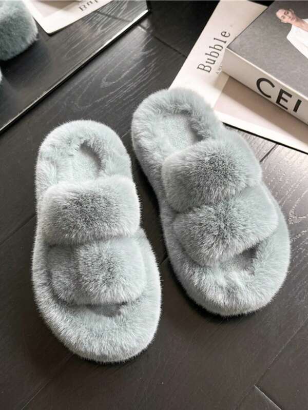 Eleganti e confortevoli pantofole da donna per interni, suola spessa in morbido peluche, pantofole di grandi dimensioni per signore, calde per l'inverno