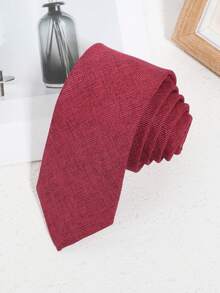 1 件男士休闲纯色细条纹百搭细领带，适合派对日常穿着旅行男士领带 - 純色 - 查看 23