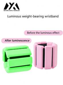 MEIYIXING 1 Pair Of Luminous Wrist And Ankle Weight Sets, Safer For Night Training, 1 Pound (450 Grams), 2 Pounds (920 Grams), Adjustable Fitness Weights, Resistance Training Straps, Pink Silicone Skin-Friendly Material, Wearable Aerobic Exercise Equipment For Both Men And Women Gym Accessories - Multicolor - View 12