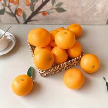 10/6/5/3/1pc Artificial Orange, Autumn Decor, Autumn Fake Fruit, Realistic Imitation Fruit, Fake Orange, Suitable For Home Kitchen Cabinet Decor, Photography Props, Artificial Plants - Orange-6pcs - View 12