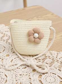 1 Set Girl & Girls Wide Brim Sun Hat & Bag Set, Sun Protection Ideal For Outdoor Daily Use, Spring/Summer