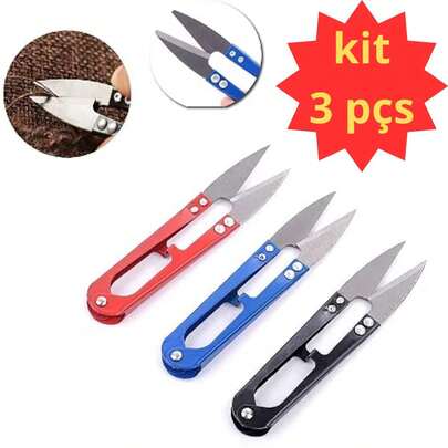 Tesoura Arremate Metal c/ 3 unidades Costura, jardinagem, consumidor