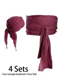 2件套万圣节海盗头箍、帽子、配饰、海盗腰带，材质柔软，适合女性万圣节装扮，也可作为圣诞节装饰品。