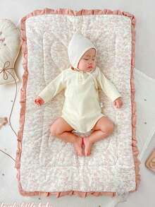 1件婴儿绉棉床垫垫，柔软蓬松绒面床垫，婴儿房柔软床垫，儿童棉质床垫，双面可用，可机洗