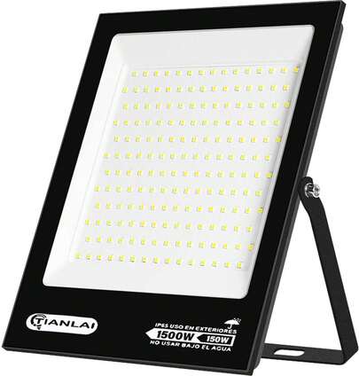 Reflector Led Exterior Para Jardin, 150W/1500W Lámpara Led 6000LM,Reflector Led IP66 Impermeable, Reflector exterior potente 180 LEDS, Para Balcón/Patio/Estadio/Casas/Pasillo