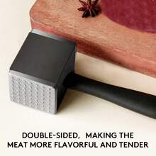 Gorilla Grip Double-Sided Meat Tenderizer Tool, Heavy Duty Kitchen Mallet, Spiked Side Tenderizes, Smooth Flattens Steak, Pound Beef, Maximize Food Flavor, Comfortable Handle, Commercial Grade, Black - Máy làm mềm thịt hai mặt không cần kim - Xem 8