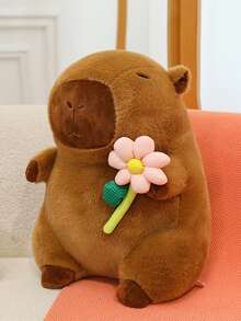 毛绒水豚玩偶，逼真卡通毛绒水豚玩偶，柔软毛绒玩偶，儿童完美礼物，生日派对、圣诞节、新年、情人节、家居装饰