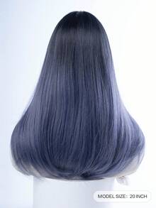 Perucă sintetică, rezistentă la căldură, cu breton, tunsoare prințesă, culoare vin auriu, 24 de inci, complet țesută la mașină, naturală, realistă, pentru zi cu zi, 1 bucată