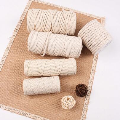 White Handmade Woven Rope, DIY Garden Decor, Office Photo Frame, Festival Decoration, Handmade Gift Craft, Giftwrap, Christmas, Wedding Decor, Home Decor Weaving Rope