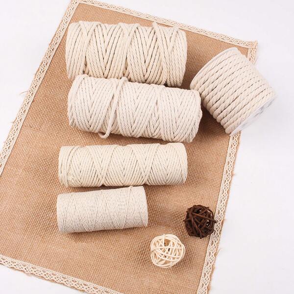 White Handmade Woven Rope, DIY Garden Decor, Office Photo Frame, Festival Decoration, Handmade Gift Craft, Giftwrap, Christmas, Wedding Decor, Home Decor Weaving Rope