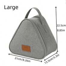 1个保温午餐袋，三角便当袋，牛奶三明治鸡蛋早餐/午餐袋（颜色随机） - 彩色 - 查看 4