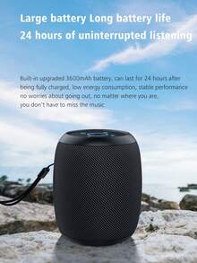 ZEALOT S53 10W 无线扬声器，户外便携式重低音，TWS 支持双配对，3600mAh 电池，8 小时播放时间，环绕立体声，手持式低音炮。包括充电线/AUX，兼容 TF/USB，适用于智能手机/平板电脑/电视/电脑，适合户外/室内/海滩/派对使用 - 黑色 - 查看 8