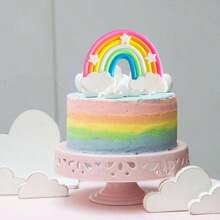 1pc/3pcs Star Decor Rainbow Cake Topper For Birthday Party Cake Decoration - Multicolor - View 4