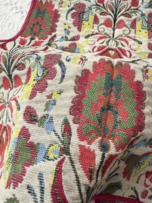 Rusttydustty Boho Embroidered Tie Waist Vest Vintage Jacquard Waistcoat Tie Front Top,Christmas, Thanksgiving, New Year Party Outfit