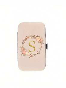 7件套指甲钳套装，金色花卉字母图案，含便携收纳盒，大容量指甲护理盒，不锈钢工具，超锋利防溅指甲钳套装，经典设计剪钳盒，适用于移动美容、旅行、外出、居家学习等场合。 - 米色 - 查看 22