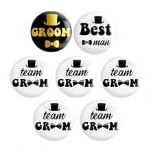 Bachelor Party Buttons Pins Set - Black Gold Groom Button, White Black Best Man Button And Team Groom Button Pins For Bachelor Party Supplies, Decorations, Ideas, Gifts, Jokes And Favors - Multicolor - View 4