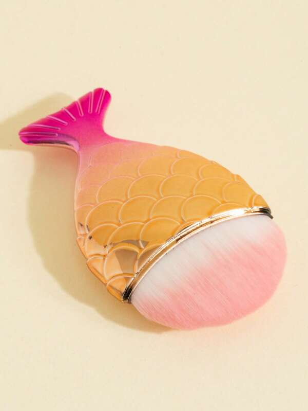 1 pieza Pincel de maquillaje color rosa con forma de pez