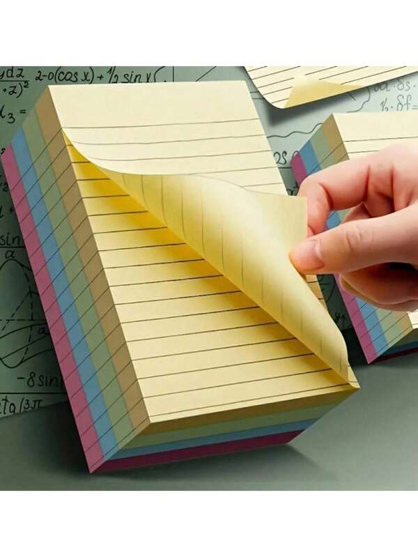 100/200 fogli di bloc notes a righe, 4 colori, notes adesivi portatili per studenti, bloc notes per appunti, autoadesivi, adatti per ufficio, casa, scuola, stili grandi e piccoli, accessori per ufficio back to school