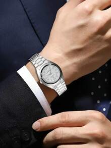 ORIMET Men's Watch Steel Strap Vintage Retro Style Beautiful Waterproof - trắng - Xem 2