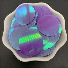 200 件 25 毫米 PVC 扁平圆形散片，带 1 个侧孔，亮片缝纫婚礼工艺配件 DIY 吊坠亮片饰边