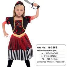 Caribbean Pirate Girl Suit,Pirate Themed Event Costumes, Girl Pirate Role-Playing Set,Suitable For Carnival Party - Multicolor - View 11