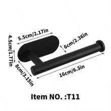 1PC Black Paper Tissue Rack, Punch Free Wall Mount With Adhesive For Easy Installation, Wall Mount For Kitchen, Towel Holder Under Cabinet Paper Towel Rack For Bathroom Kitchen Pantry Sink Balcony Toilet Paper Holder, Storage Rack For Cling Film/Foil, Slouchy Self-Adhesive
