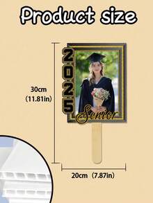 Personalized Face Fans With Wooden Handle , Custom Graduation Class Of 2025 Head Fans On A Stick,Custom Head Fans For Graduation Party Birthday - Multicolor - View 7