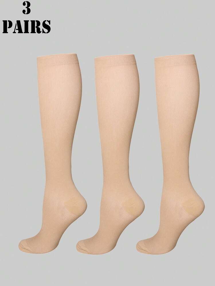 3 Pairs Copper Ion Compression Socks, Unisex, Promote Blood Circulation, Suitable For Running, Nursing, Sports, Autumn Wear - Multicolor - View 17