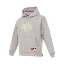 Nike Sudadera con capucha de punto con estampado de letras de manga larga informal para adolescentes