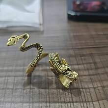 1 件龙形烟嘴 - 独特的金属雕刻，逼真的龙形设计，免提吸烟体验，耐用且时尚，适合吸烟者，烟嘴配件 | 时尚吸烟配件 | 精致的金属工艺 - 彩色 - 查看 2