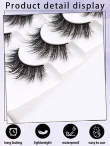 7 对 5D 卷翘假睫毛，16 毫米，适合日常佩戴，漫画风格，旅行必备。