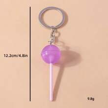 1pc Simulation Lollipop Keychain Keyring Transparent Light Up Resin Accessories Candy Bag Pendant Creative Gift Diy School Bag Pendant School Bag Charm Back To School Gift Graduation Gift Halloween