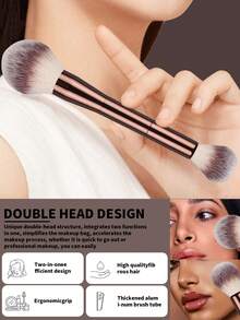 14pcs Makeup Brush And Sponge Set, Includes 12pcs Makeup Brushes With 4pcs Double-Headed Multi-Purpose Brushes, Made Of High-Quality Synthetic Fibers Covering Powder Brush, Foundation Brush, Blending Brush, Powder Brush, Blush Brush, Concealer Brush, And Eye Shadow Brush, Suitable For All Skin Types And Users. Also Includes 2pcs Makeup Sponges.,Brush Set,Makeup Brush Kit,Make Up Brush Set,Make Up Set Complete,Makeup Brush Set,Complete Makeup Kit,Brush Kit,Brushes Makeup Set,Makeup Gift Set,Set - Brown - View 8