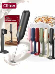 CLITON 梦幻礼物！电池式奶泡器——制作咖啡、拿铁和热巧克力的完美之选。三种款式（单头/经典款/不锈钢款）和六种颜色可选。圣诞节、情人节、复活节、乔迁之喜等各种场合的理想礼物！ - 彩色 - 查看 10