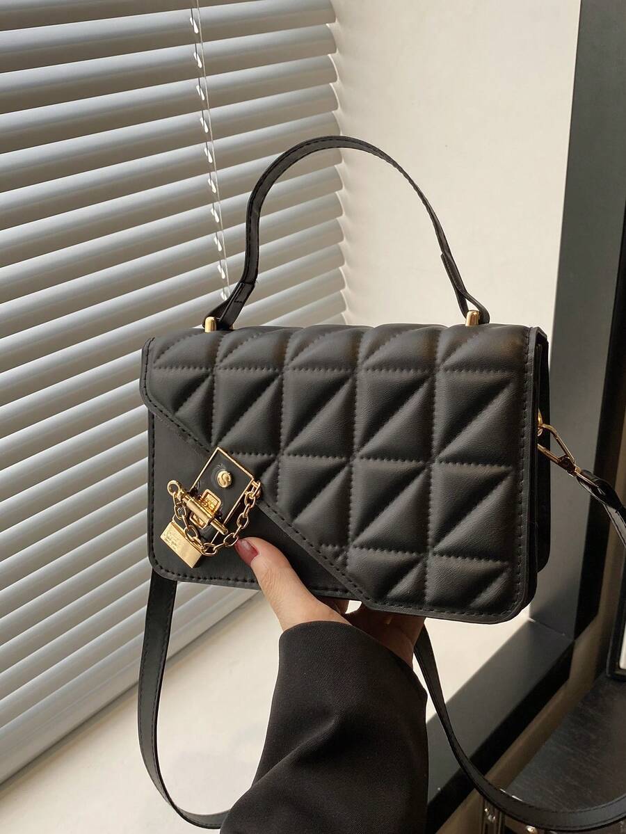 1 Set Minimalist Retro Mini Pure Colour Tote Small Square Bag Fashion Hardware Iron Edge Flap Opening Shoulder Strap Adjustable Crossbody Bag Coin Purse Suitable For Women's Daily Casual Matching Use