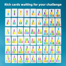 Stacking Cup Battle Board Game, Single Or Double Player, 12 Cups + 54 Question Cards + Bell - Multicolor - View 10