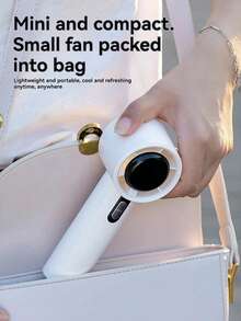 1 件男女通用纯色 USB 可充电 100 速高风量长电池寿命迷你手持风扇，液晶显示屏，适合送礼、户外、海滩、旅行、运动、家居、办公室、日常使用 - 彩色 - 查看 6