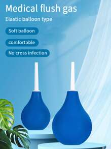Sex Toys, Blue Teardrop-Shaped Anal Douche Featuring Ergonomic Grip-And-Squeeze Design, 160ml Long Nozzle, Odorless, Material For BDSM And Anal-Rectal Cleansing Care.