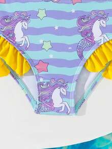 小女孩星空海洋梦幻沙滩两件套幼儿泳衣 - 彩色 - 查看 5