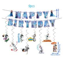 Disney Disney Frozen Party Supplies, Included Birthday Banner,Hanging Vortex,Plate,Napkins,Paper Cups,Tablecloth For Frozen Party Decorations,Frozen Birthday Party Decorations,Disney Frozen Tableware,Disney Princess Elsa Party Decorations